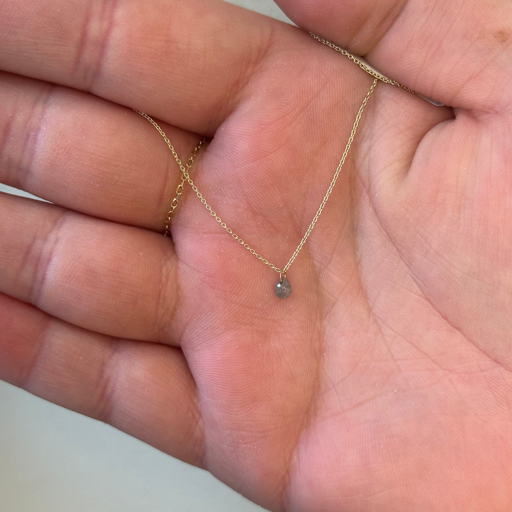 Tiny Constellation Drop Necklace · 14K Gold · White/Milky