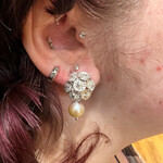 Seed Pod Sphere Earrings w/Pearl · Sterling Silver