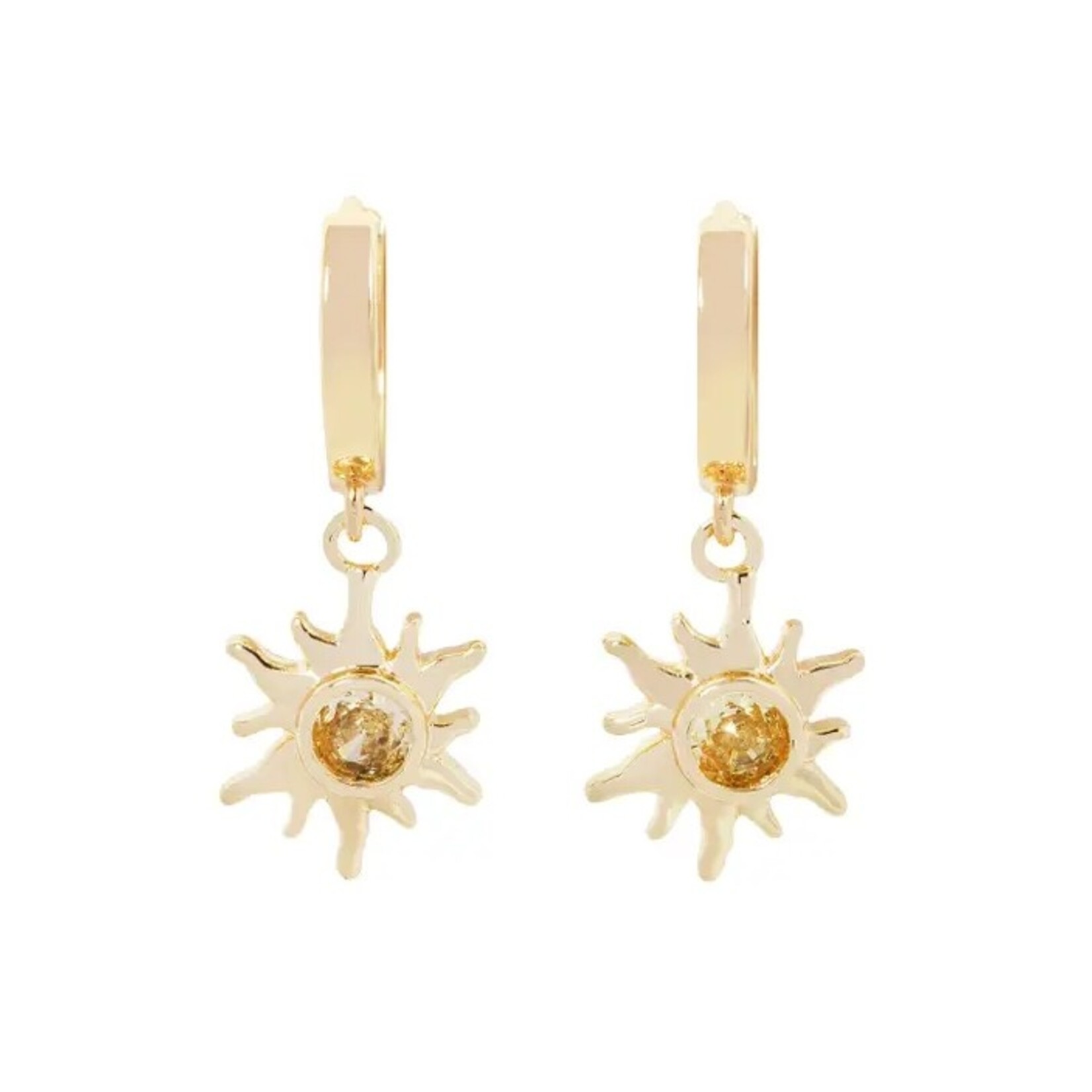 Blazing Sun Huggie Earrings · Gold