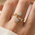 Cz Floral Open Band Ring · Gold