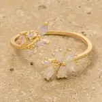 Cz Flower Leaf Open Ring · Gold