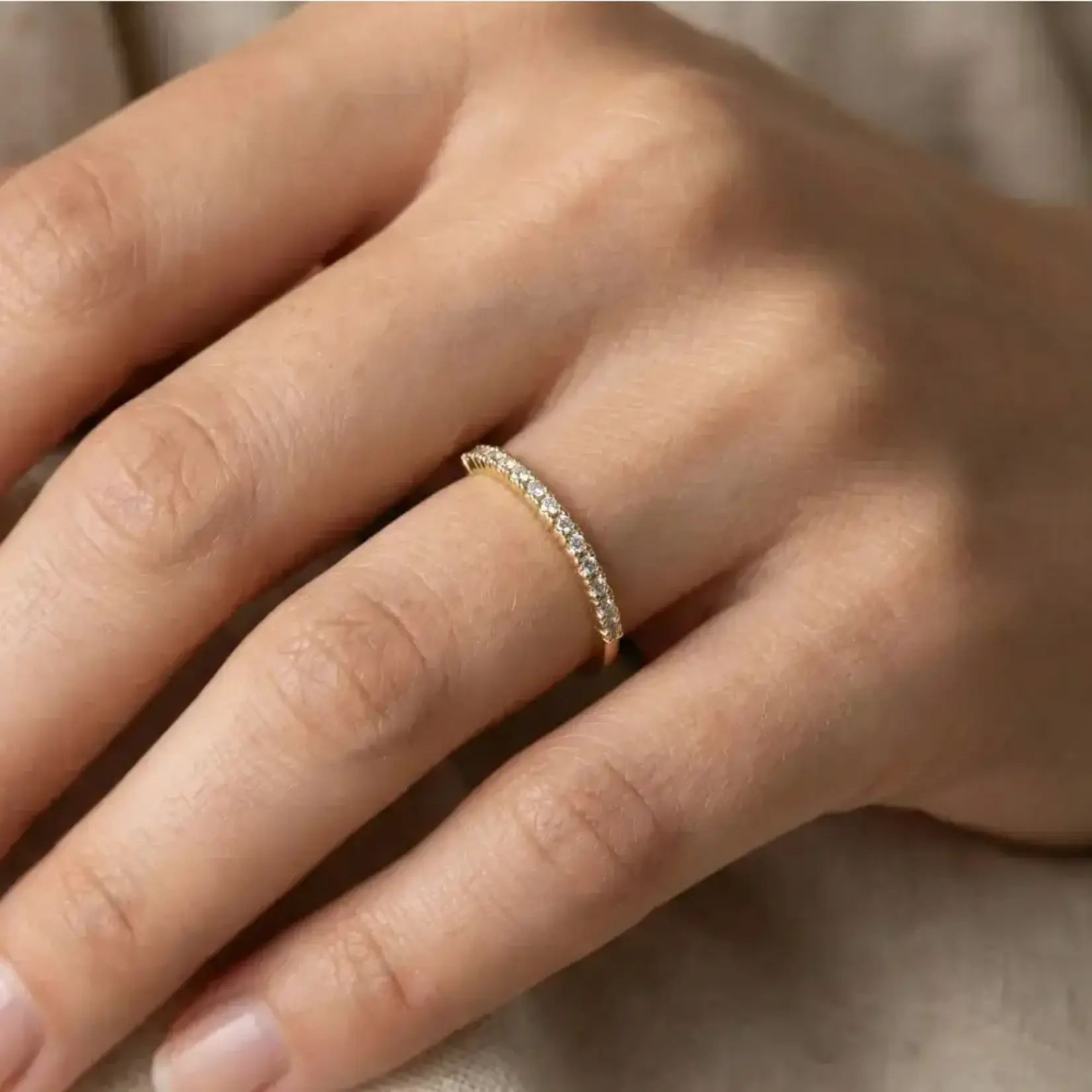 Cz Studded Ring · Gold