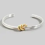 Layered Wire Knot Cuff Bracelet · Gold & Silver