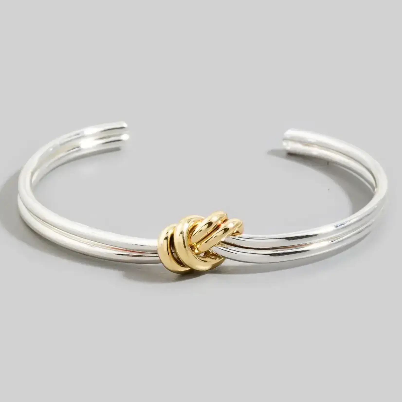Layered Wire Knot Cuff Bracelet · Gold & Silver