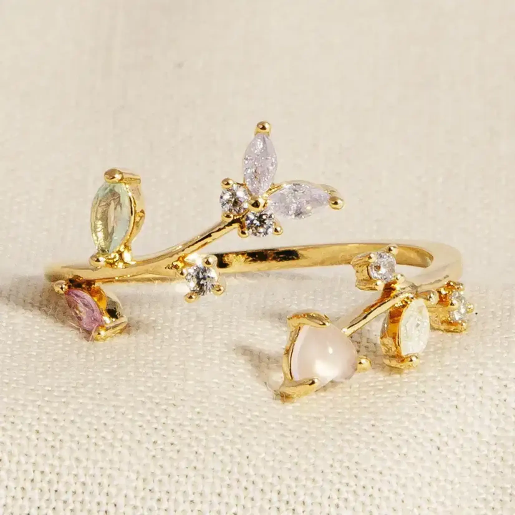 Open Leaf Twist Butterfly Ring · Gold