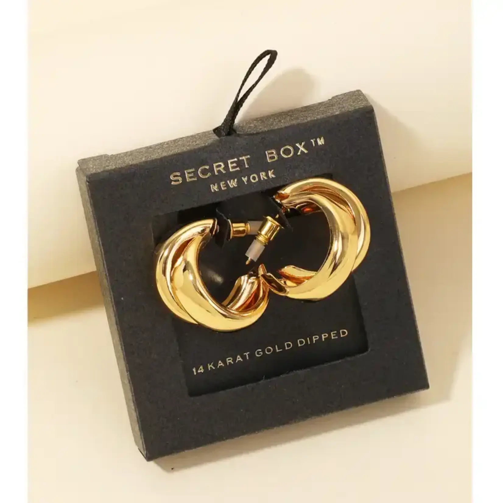Layered Beveled Hoop Earrings · Gold