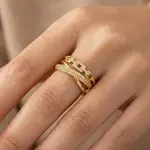 Three Row Twist Cz Ring · Gold
