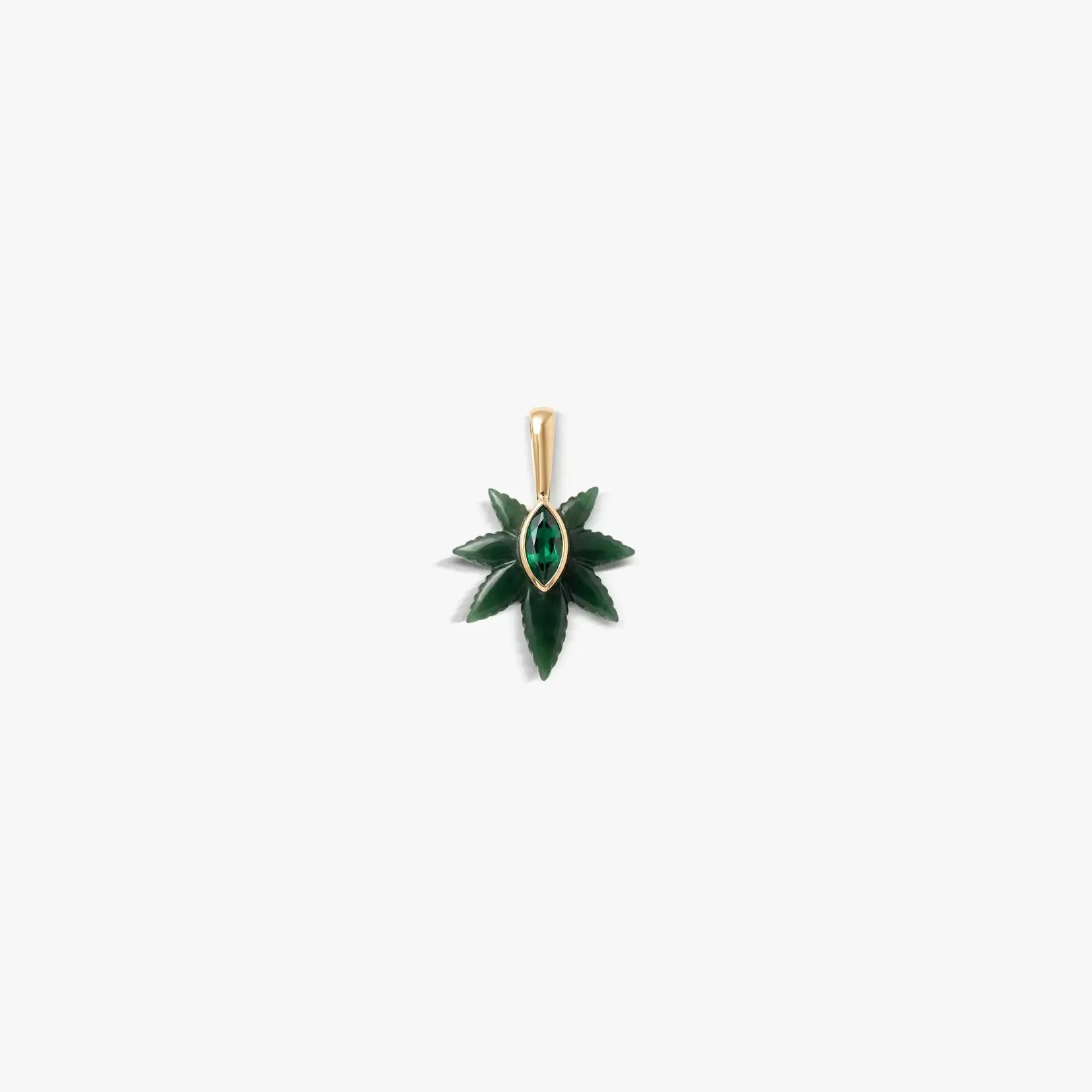 Jade & Emerald Plant Wisdom · Pendant · 14K Gold Vermeil