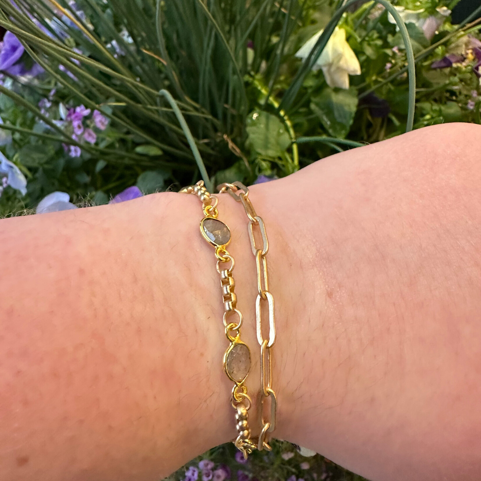 Loni Paul Jewelry Double Wrap Labradorite Bracelet · Gold