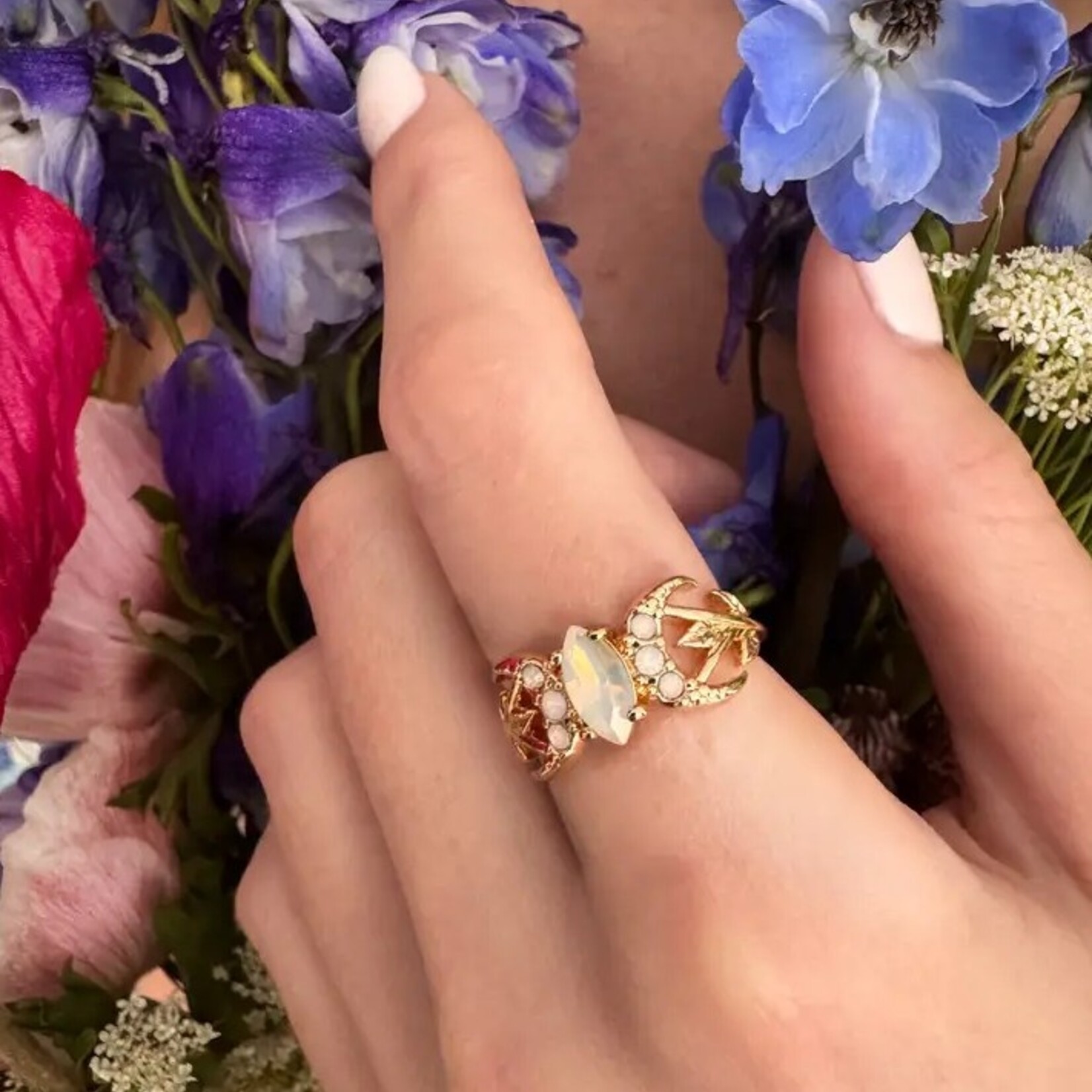 The Fairy Witch Ring with Simulated Opal ·