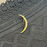 Reclaimed Gems Victorian Moon Pin | 14k Yellow Gold | Circa 1900