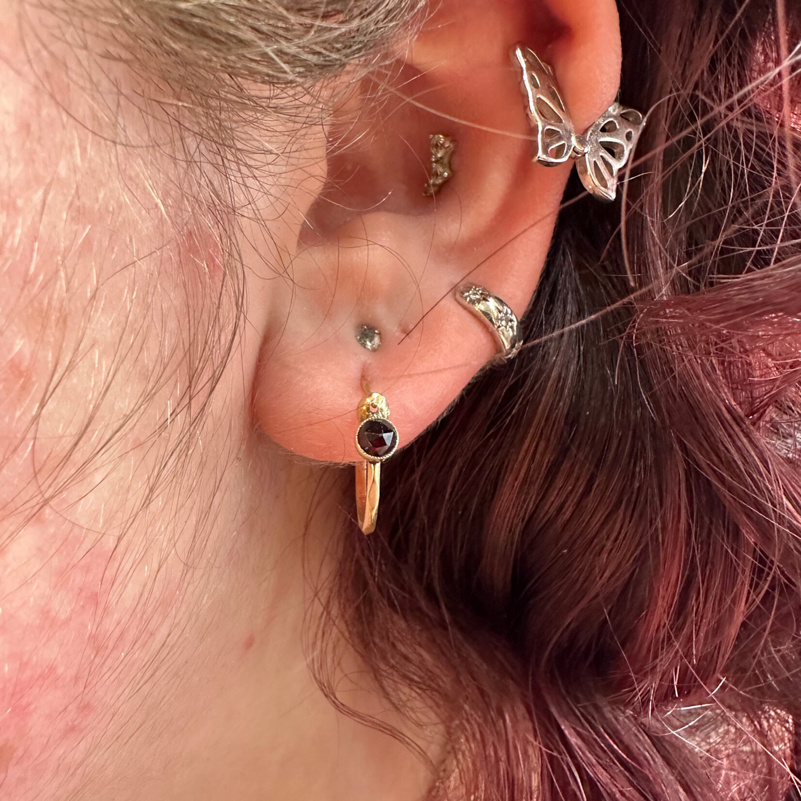 Reclaimed Gems Garnet Day-to-Night Earrings | 9k Yellow Gold | Circa 1860
