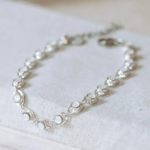 Glass Opal Chain Bracelet · Silver