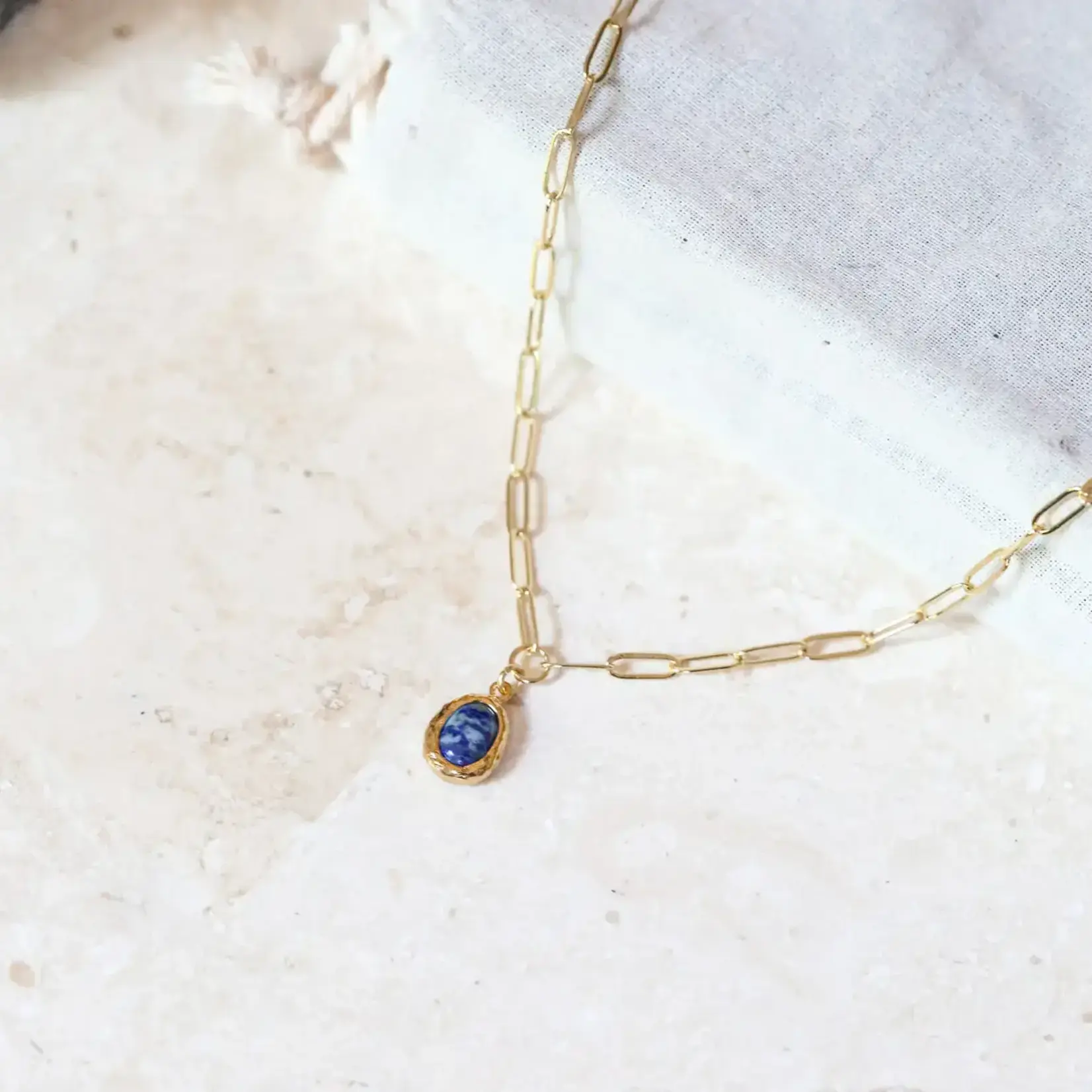 *Heart of Stone Necklace: Lapis Lazuli Gold Filled