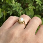 Akoya Cultured Pearl Ring | 18K Yellow Gold | Size 6.25 | Estate
