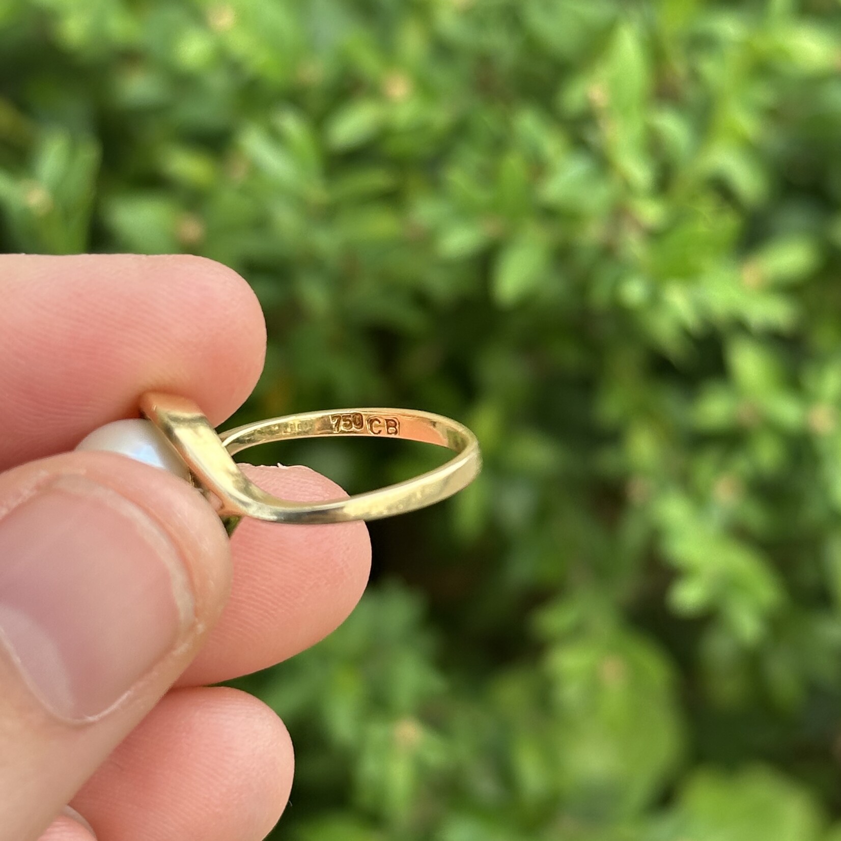 Akoya Cultured Pearl Ring | 18K Yellow Gold | Size 6.25 | Estate