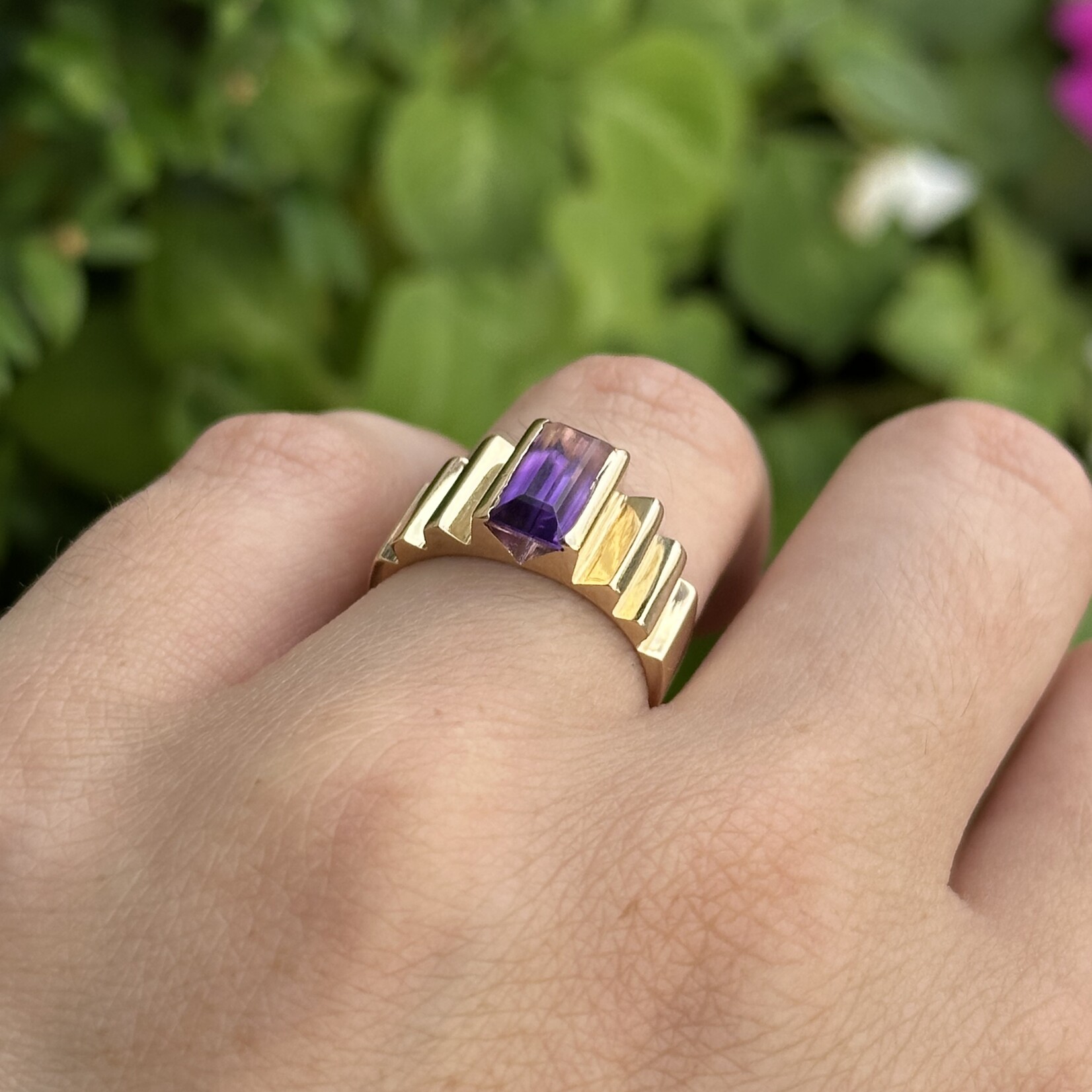 70's Amethyst Statement Ring | 14K Yellow Gold | Size 6.25 | Estate