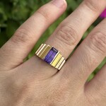 70's Amethyst Statement Ring | 14K Yellow Gold | Size 6.25 | Estate