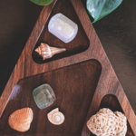 Third Eye creations *Wooden Triangle Organization Tray Walnut