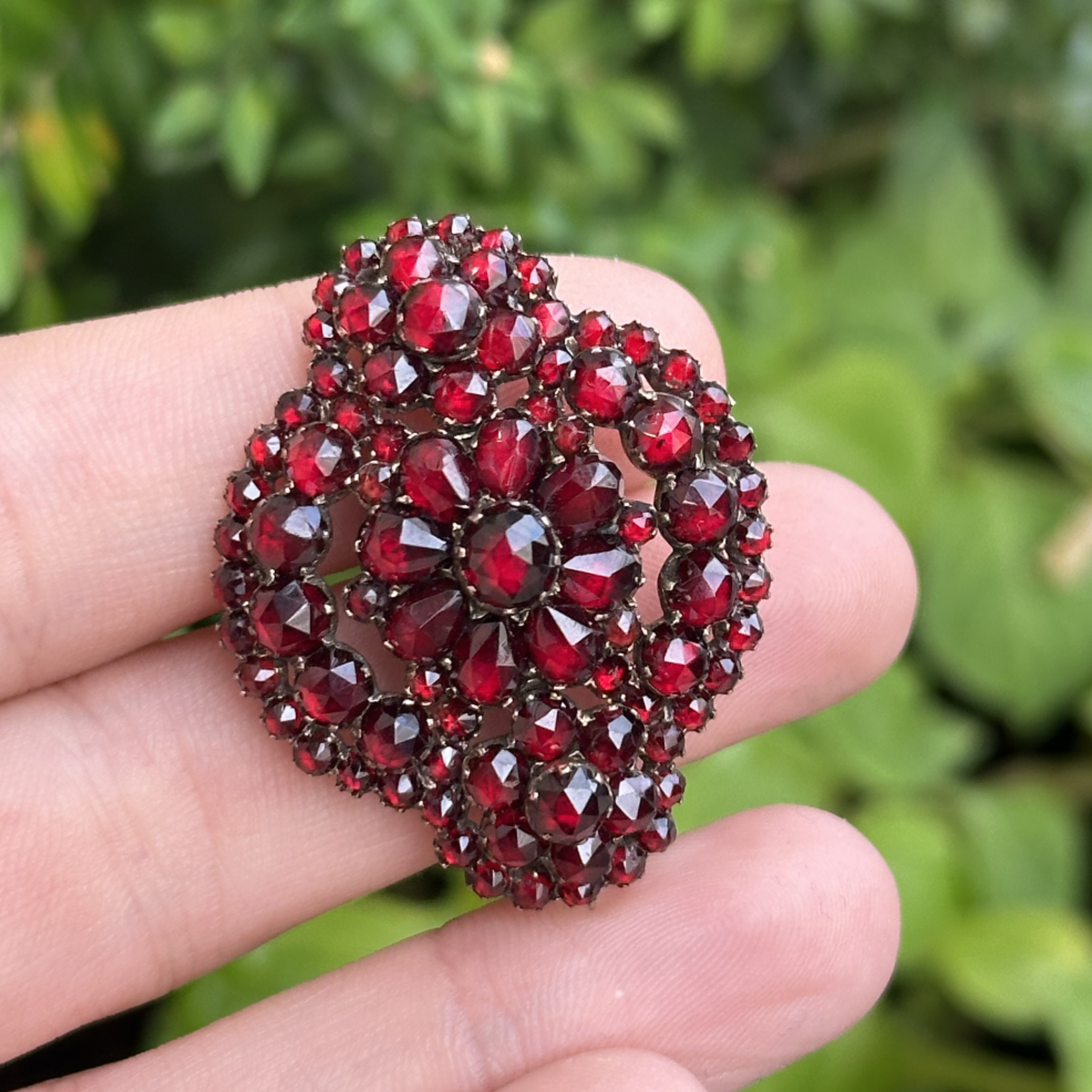 Reclaimed Gems Bohemian Garnet Pin | Garnet Gold | Antique