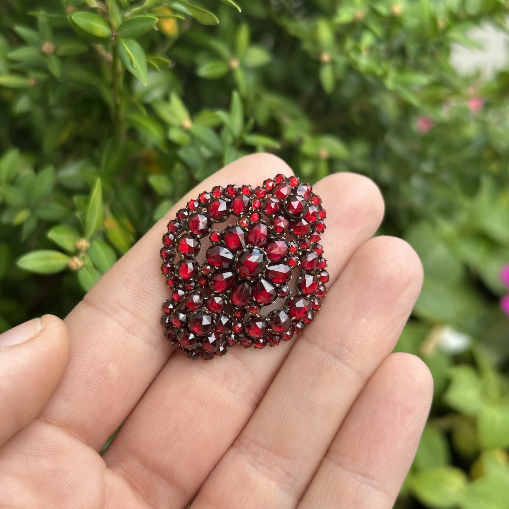 Reclaimed Gems Bohemian Garnet Pin | Garnet Gold | Antique