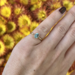 Blue Topaz 4-Prong Solitaire Ring | 14K Yellow Gold |  Size 3.5 | Estate
