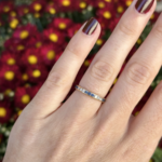 Reclaimed Gems Sapphire & Diamond Band Ring | 14K Yellow Gold | Size 5.25-5.5| Estate