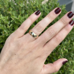 Reclaimed Gems Band with Natural Diamonds | 14k Yellow Gold | Size 6.5 | Dated 1968