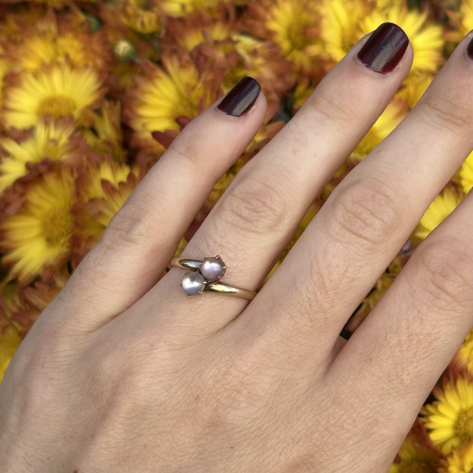 Reclaimed Gems Bypass Moonstone Ring |10k Yellow Gold | Size 6.75 | Circa 1890