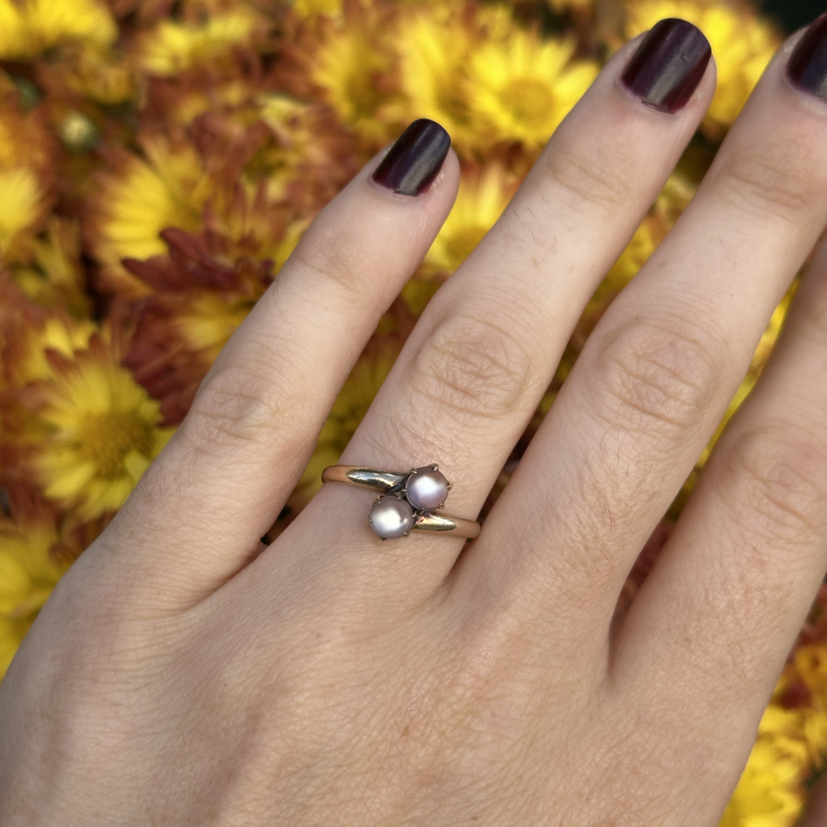 Reclaimed Gems Bypass Moonstone Ring |10k Yellow Gold | Size 6.75 | Circa 1890