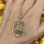House Upon Hill w/ Diamond Pendant | 14K Yellow Gold | Estate