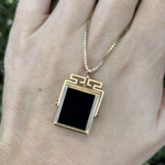 Reclaimed Gems Victorian Agate Locket  | 14K Yellow Gold | Antique