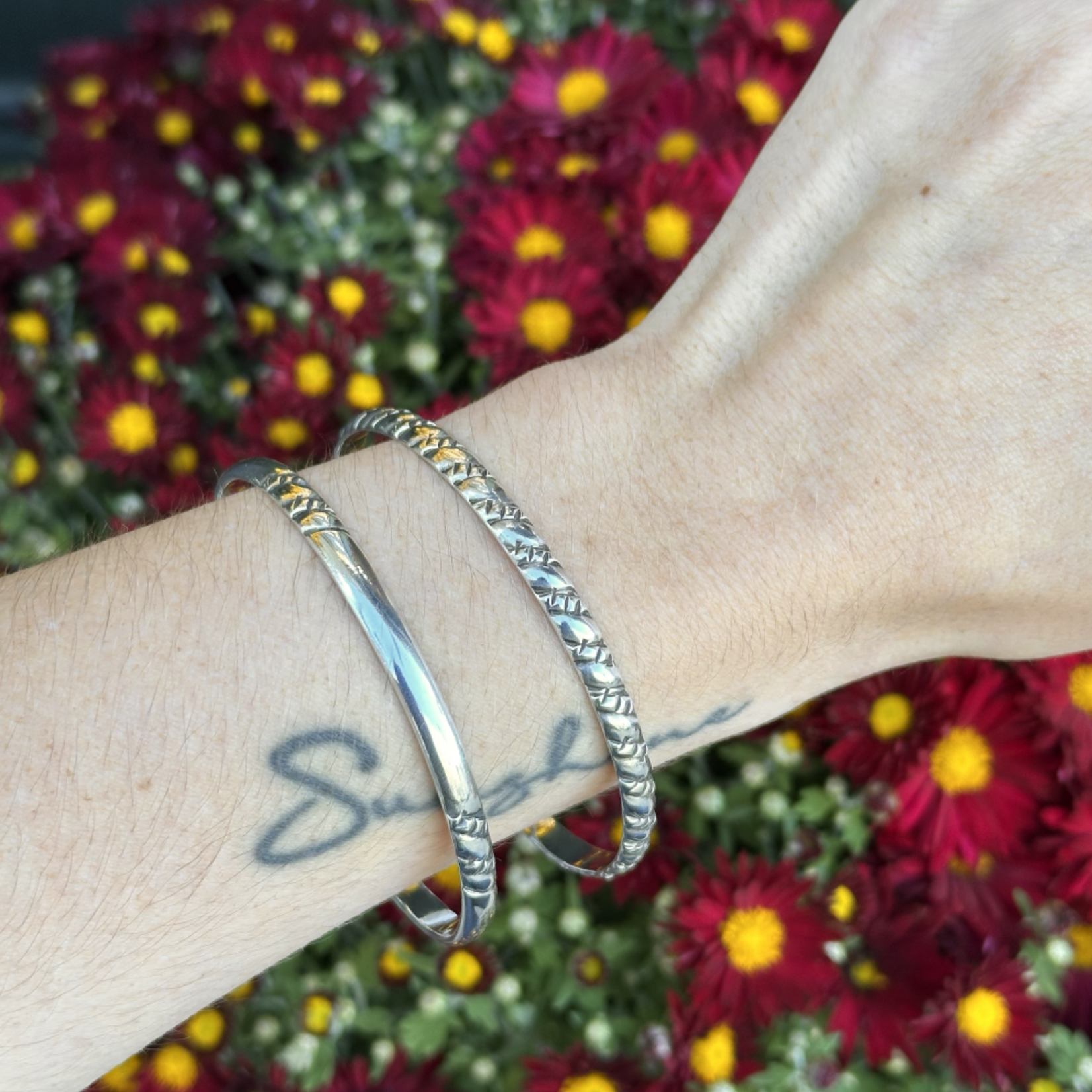 Polished Silver Bangle | Sterling Silver | 63.5mm | Estate