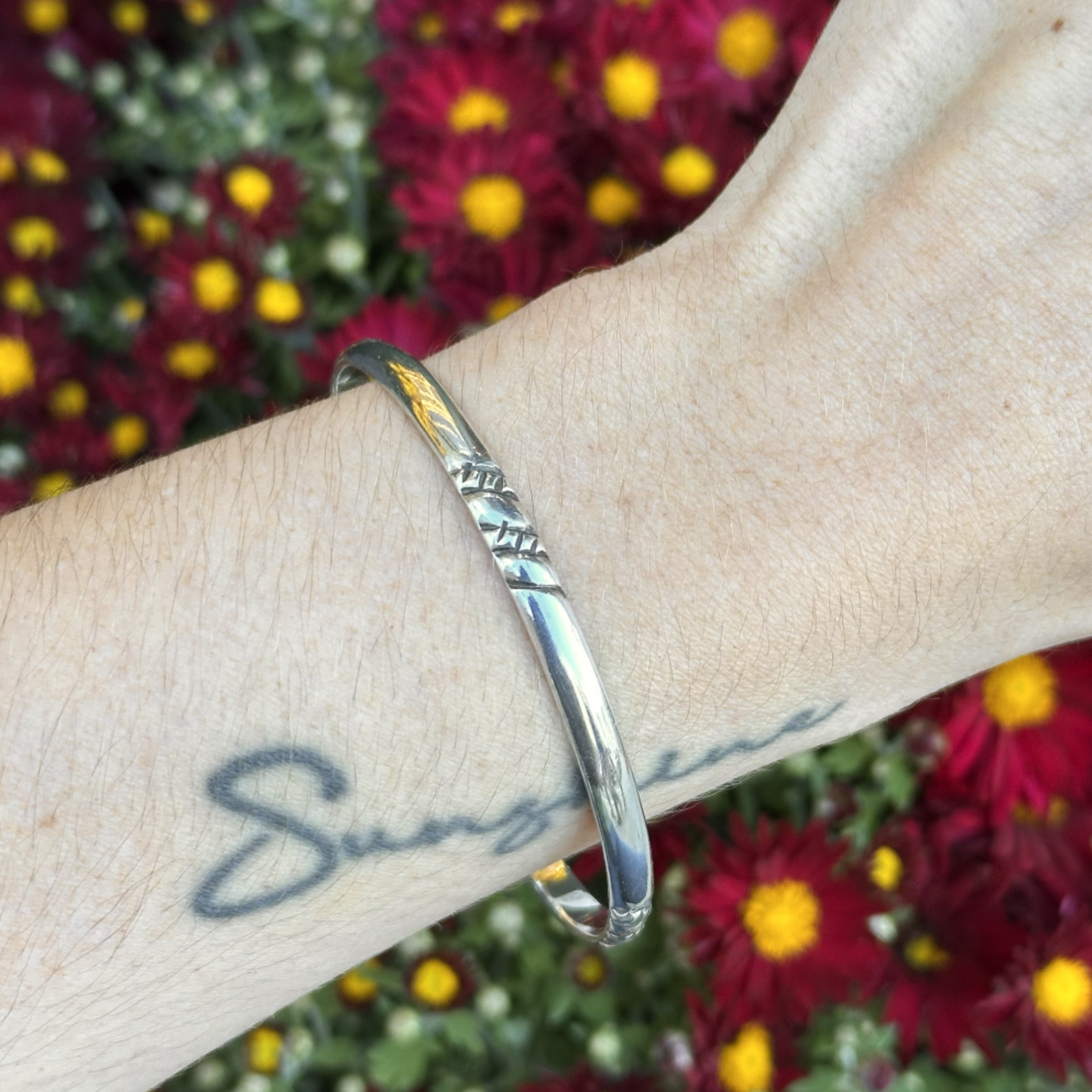 Polished Silver Bangle | Sterling Silver | 63.5mm | Estate