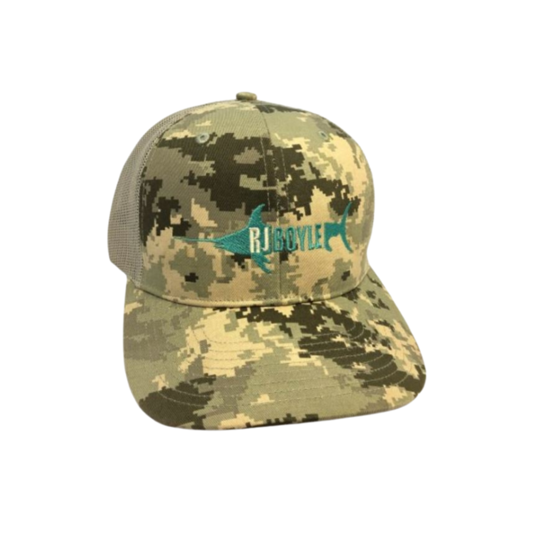 RJ Boyle Logo - Digital Camo with Mesh - Richardson Snapback Hat