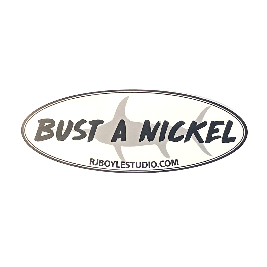 RJ Boyle Bust A Nickel Sticker