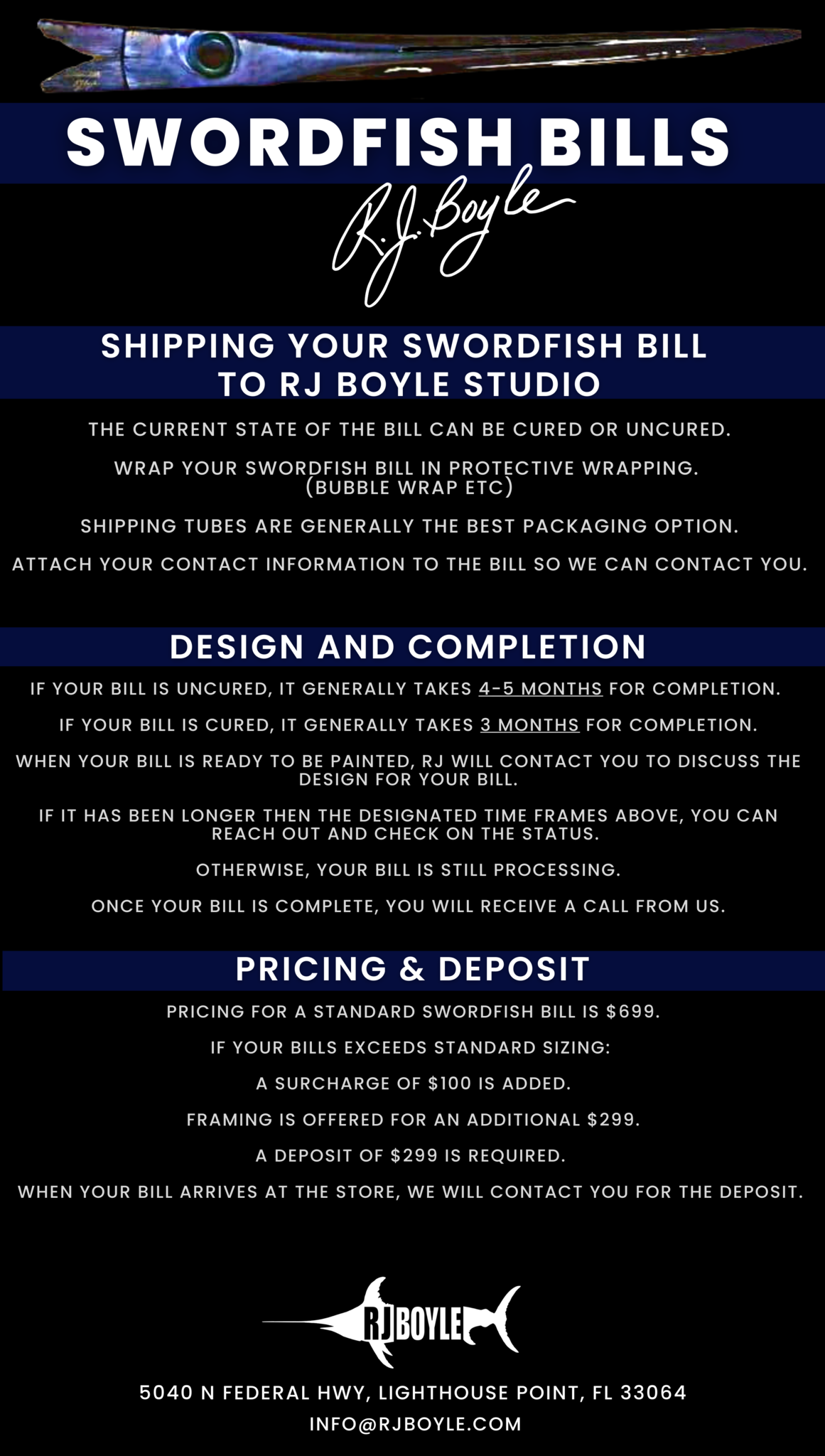 The Process for a Custom Swordfish Bill