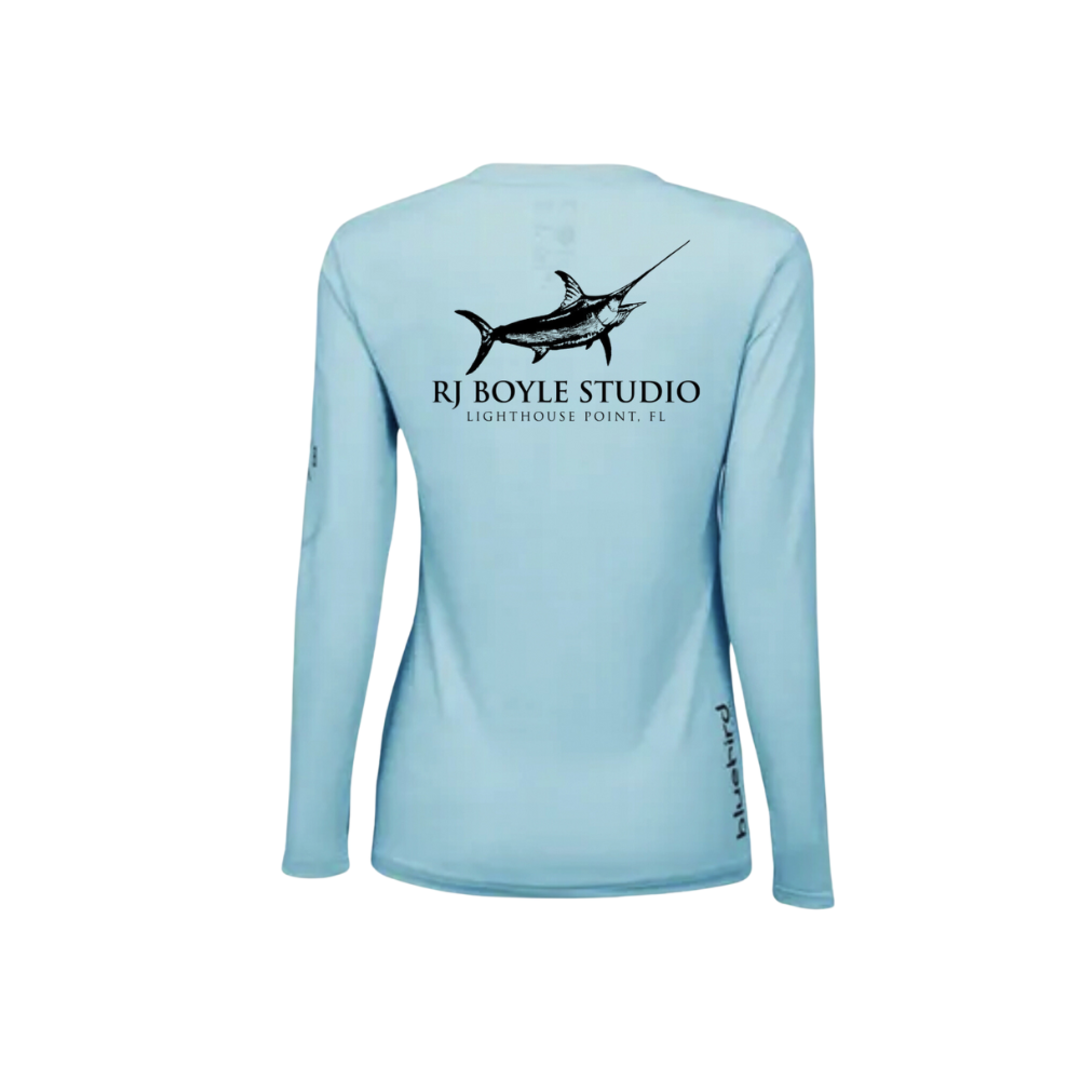 Slicker Beaut Vineyard Sword - Blue Bird Tech - Sky Blue V Neck Long Sleeve
