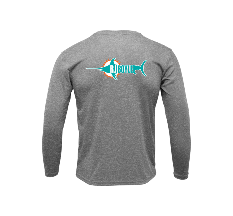 RJ Miami Dolphins Heather Grey Long Sleeve SPF RJ Boyle