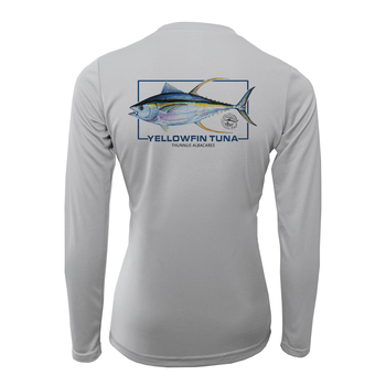 Grey Framed Tuna - Women's Long Sleeve Performance Shirt