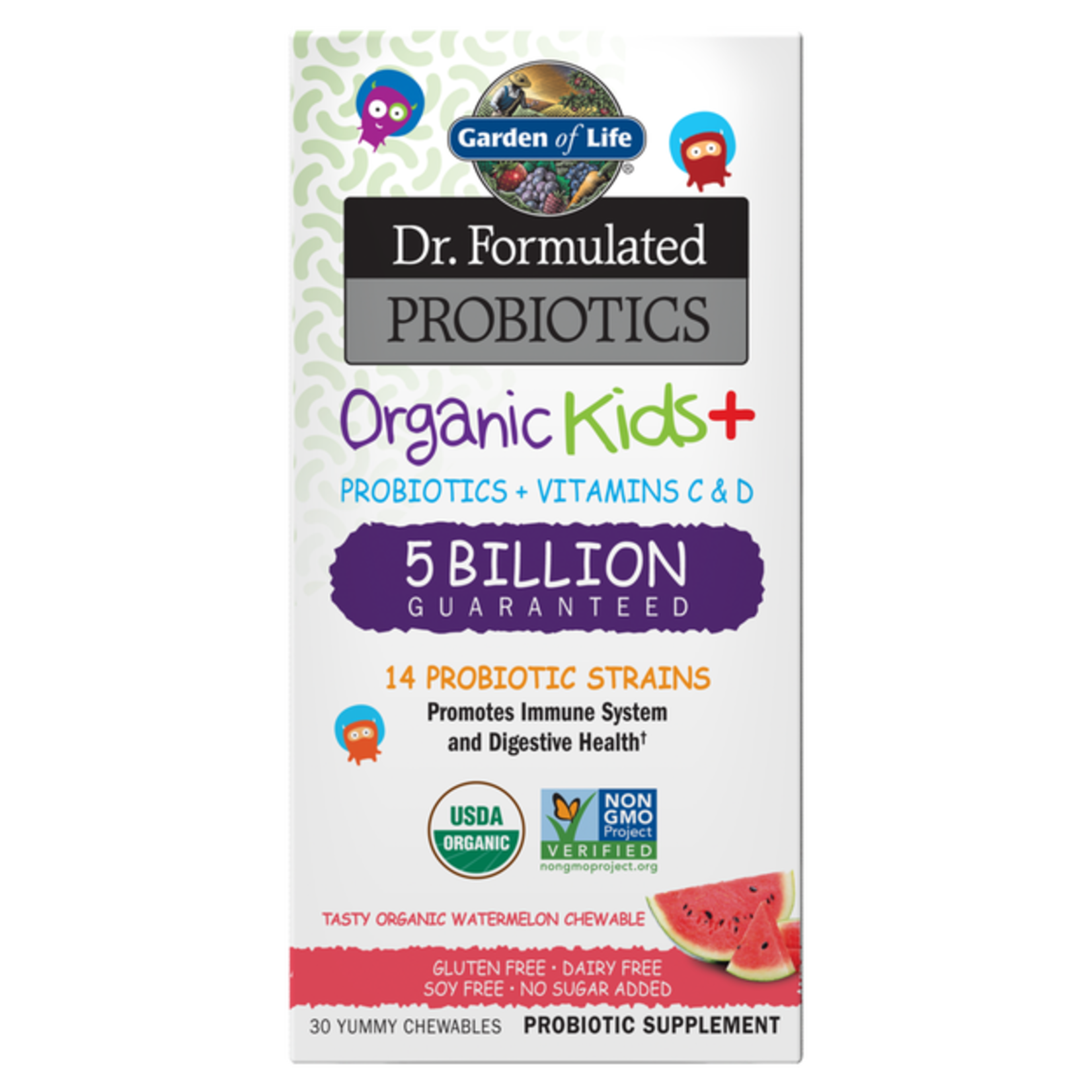 Garden of Life Garden of Life - Dr. Formulated Kids Probiotics 5 Billion Watermelon - 30 Chewables