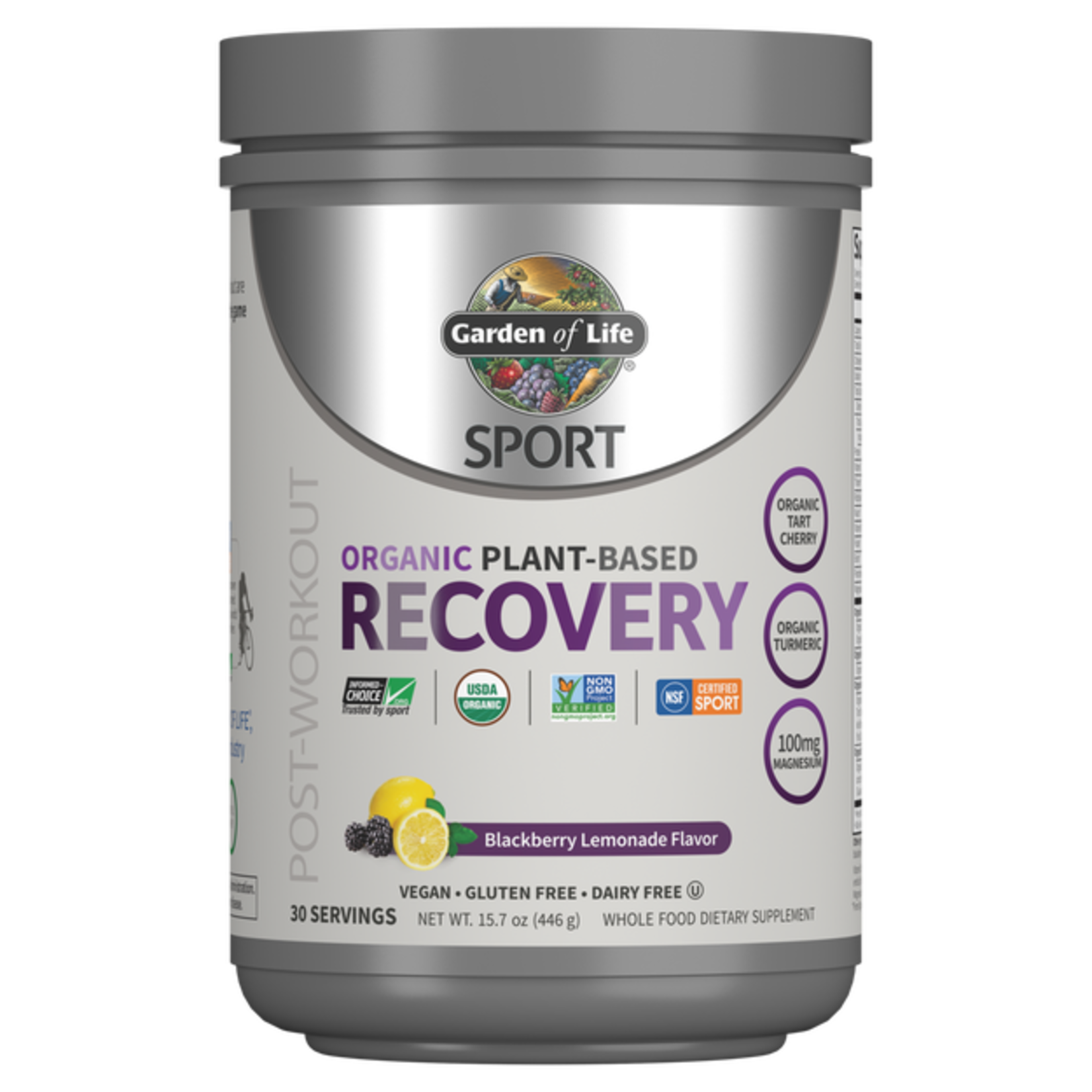 Garden of Life Garden of Life - Sport Organic Plant-Based Recovery Blackberry Lemonade - 15.7 oz