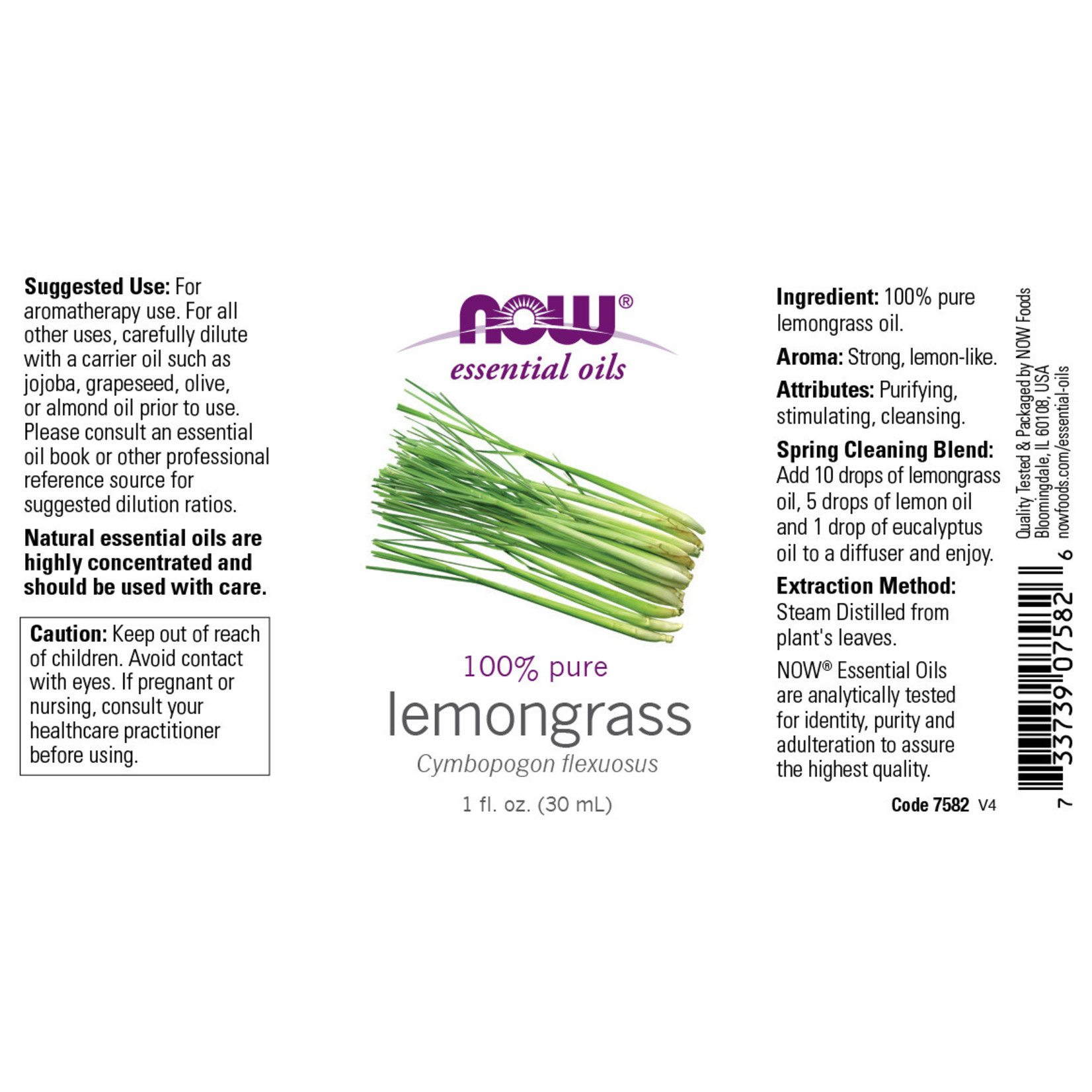 Now Now - Lemongrass Oil - 4 oz