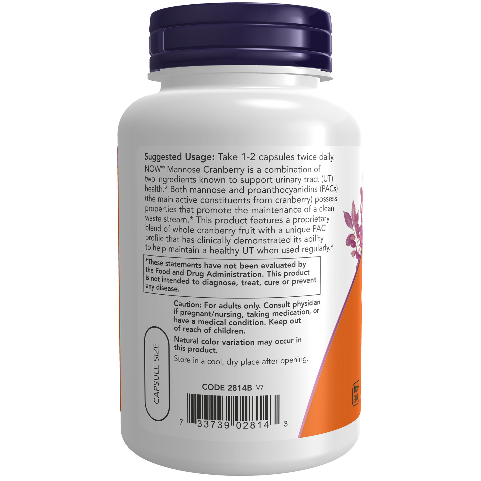 Now Now - Mannose Cranberry - 90 Veg Capsules