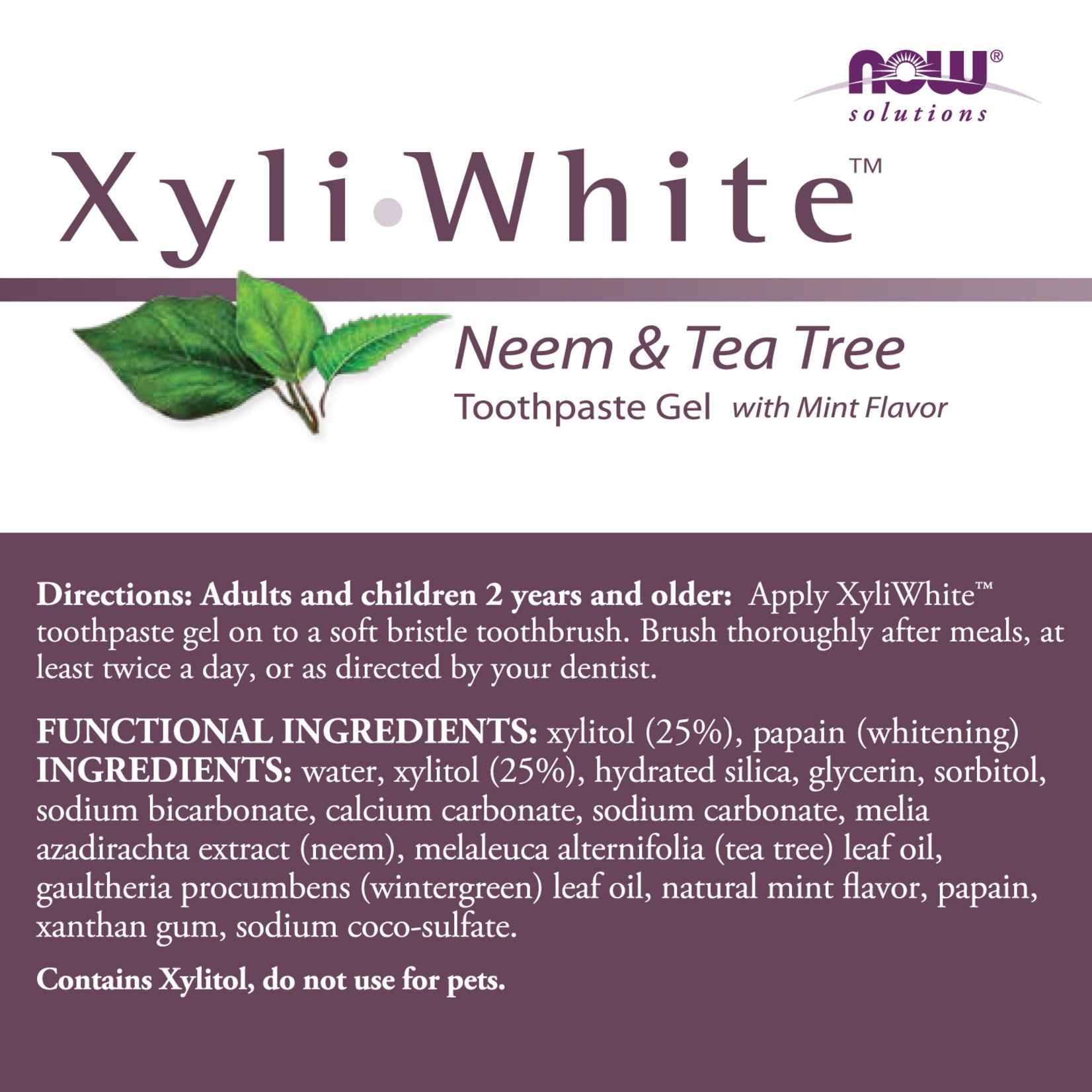 Now Now - Xyliwhite Neem & Tea Tree Toothpaste - 6.4 oz