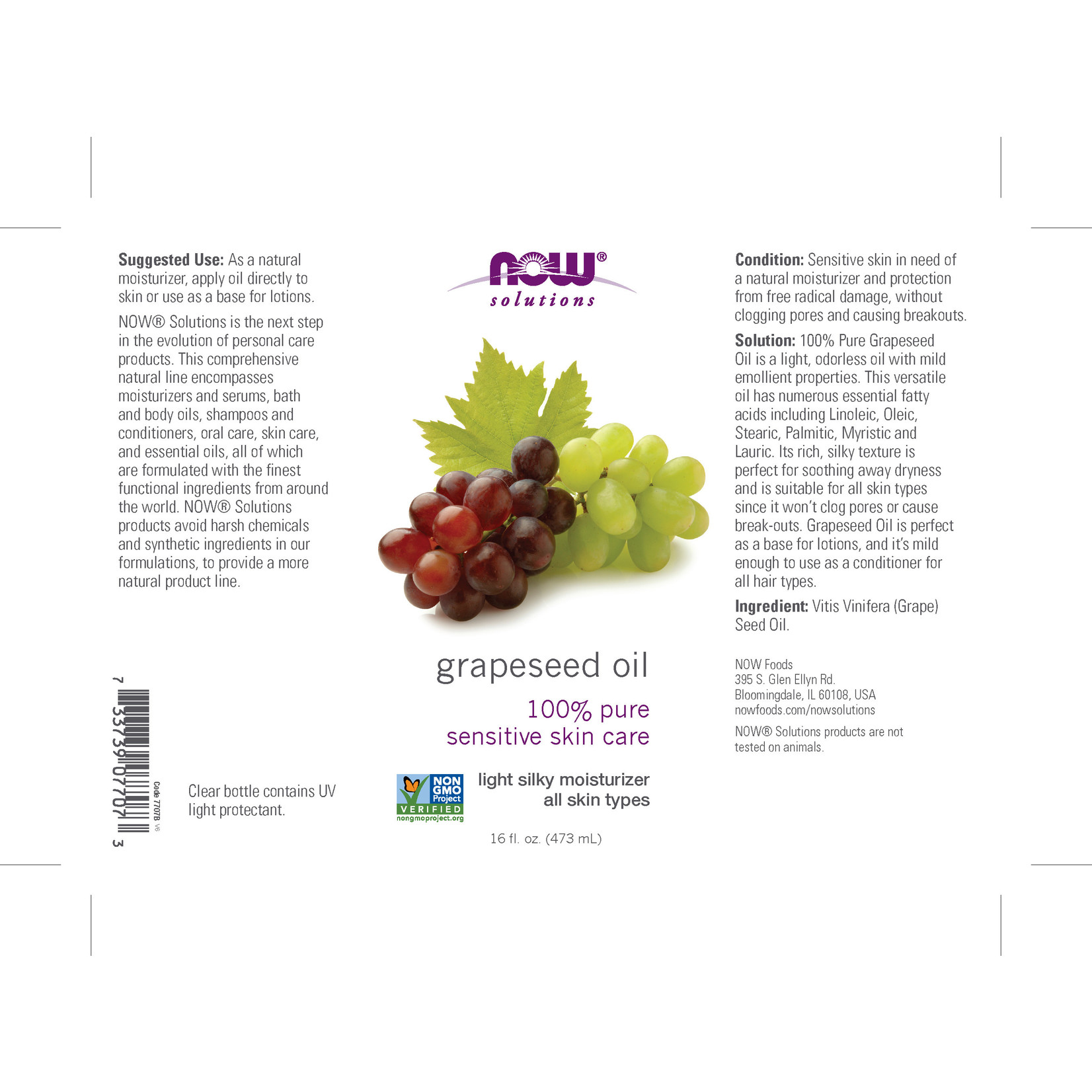 Now Now - Grapeseed Oil - 16 oz