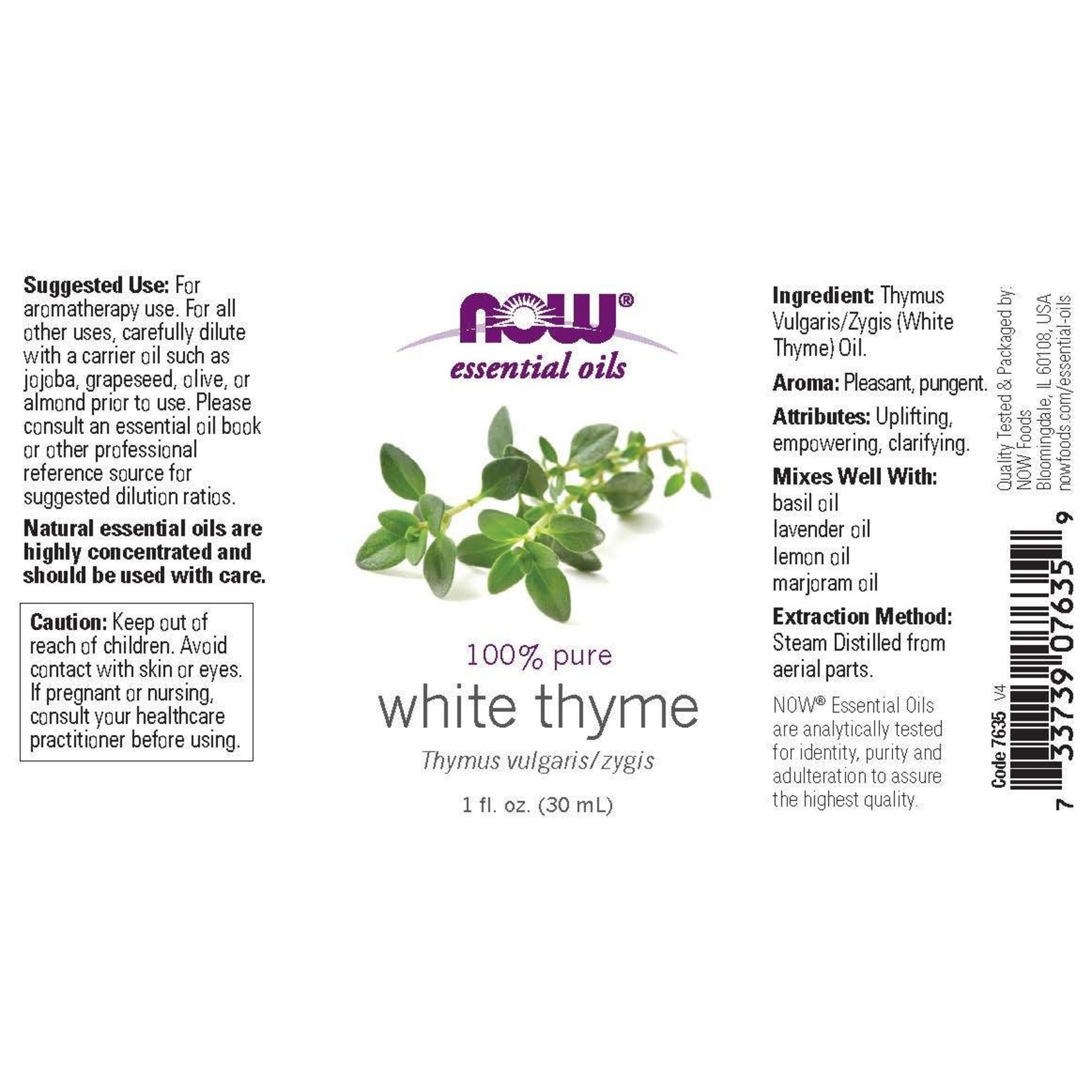 Now Now - White Thyme Oil - 1 oz