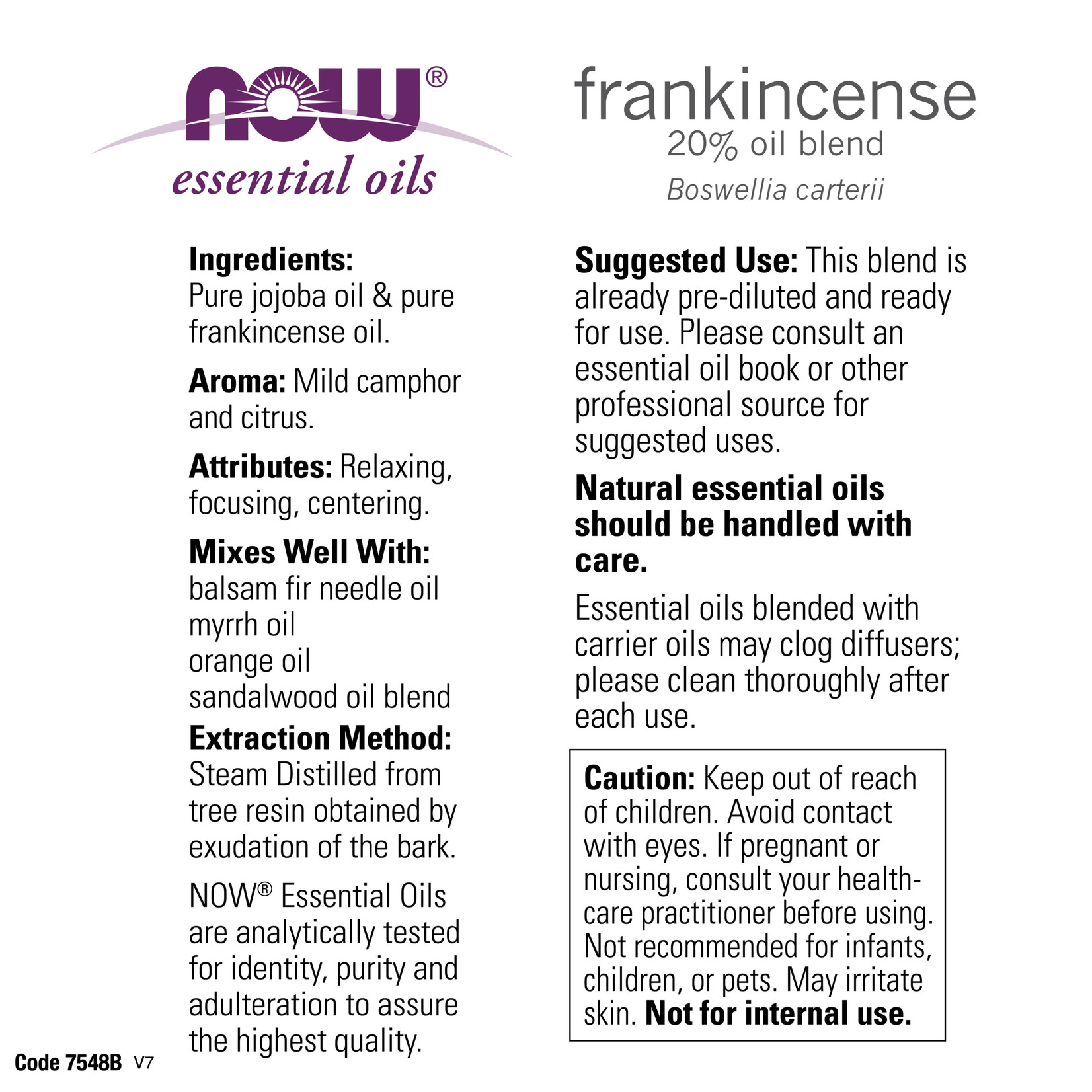 Now Now - Frankincense 20% Blend - 1 oz