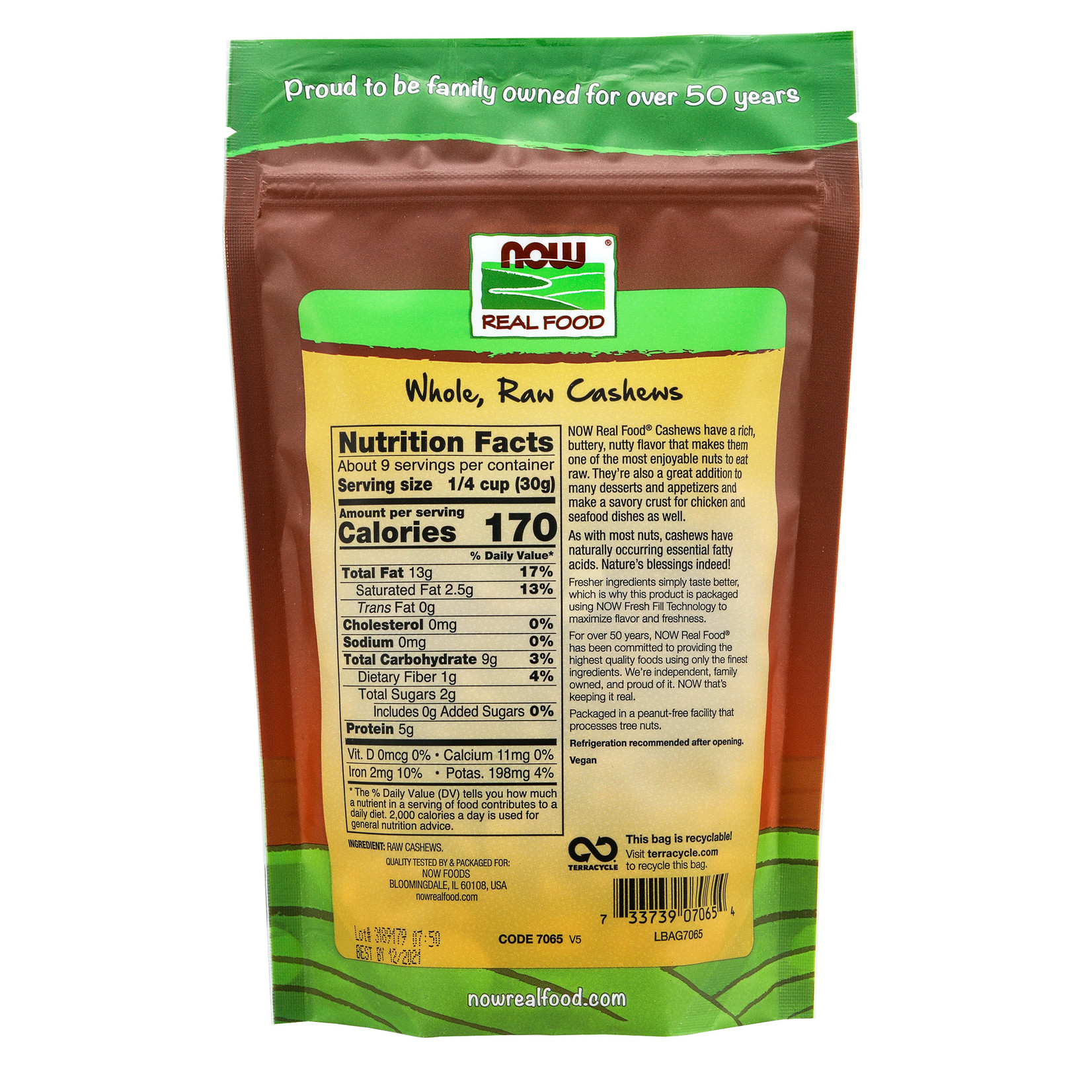 Now Now - Cashews Raw - 10 oz