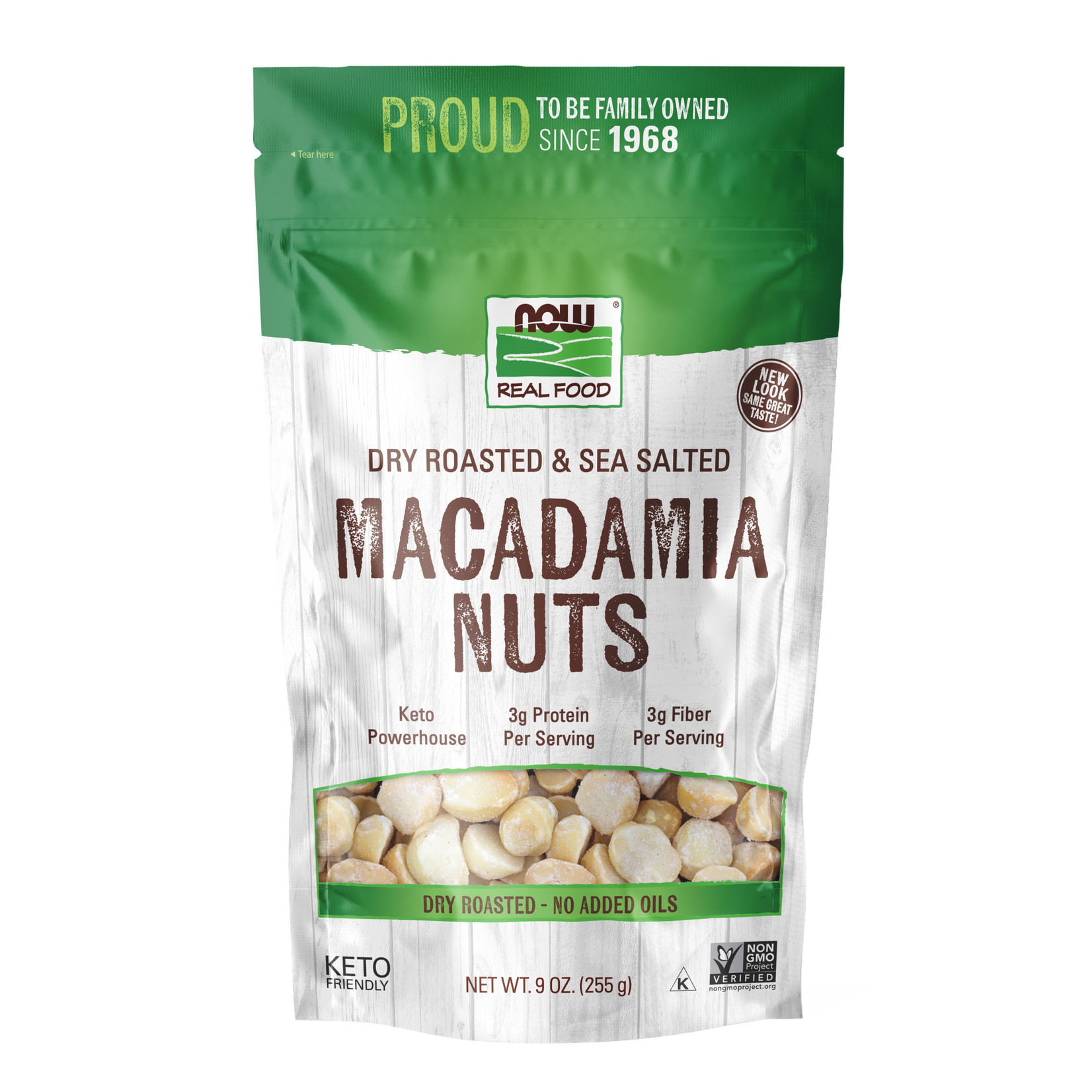 Now Now - Macadamia Nuts, Dry Roasted & Salted - 9 oz